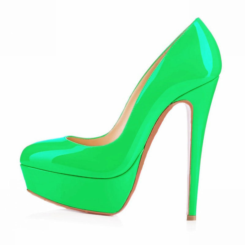 Baotou Round Toe High Heels